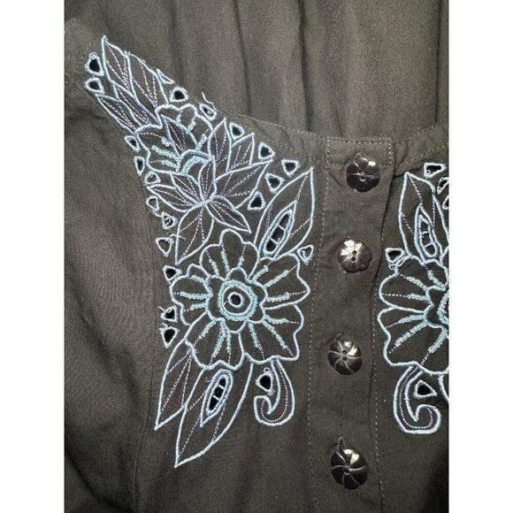 Y2K Button Down Embroidered Lace Bohemian Dress 90’s Western - Picture 15 of 15